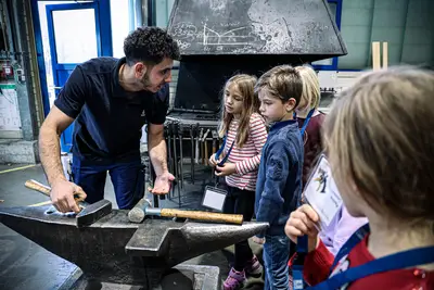 There was also a lot to discover in the training workshop - including a forge.